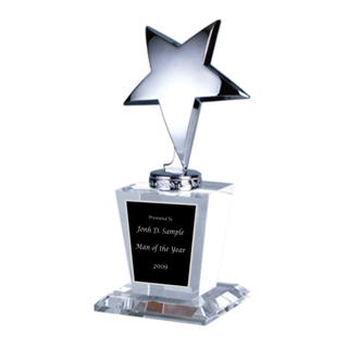 Picture of Silver Star Glass Trophy