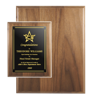 12" x 15" Genuine Walnut Plaque | Custom Logo Plaques | Recognition Plaques | Engraved Plaques | Custom Awards and Plaques