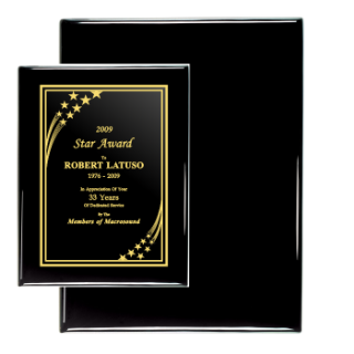 8" x 10" Black Piano Finish Plaque | Custom Recognition Plaques | Custom Engraved Plaques | Custom Plaque of appreciation