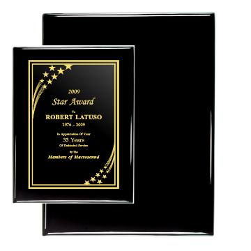 8" x 10" Black Piano Finish Plaque | Custom Recognition Plaques | Custom Engraved Plaques | Custom Plaque of appreciation 8" x 10" Black Piano Finish Plaque | Custom Recognition Plaques | Custom Engraved Plaques | Custom Plaque of appreciation