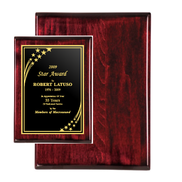 7" x 9" Rosewood Piano Finish Plaque | Custom Recognition Plaques | Custom Engraved Plaques | Custom Awards and Plaques 7" x 9" Rosewood Piano Finish Plaque