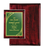 Green Color 7" x 9" Rosewood Piano Finish Plaque