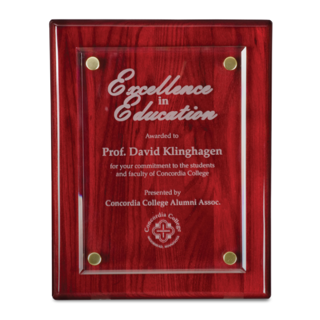 8" x 10" Rosewood Floating Award Plaque | Crystal Award Plaques | Floating Glass Award Plaques | Recognition Plaques
