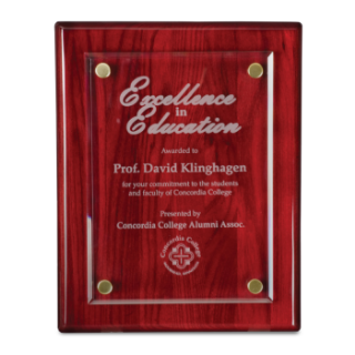 8" x 10" Rosewood Floating Award Plaque | Crystal Award Plaques | Floating Glass Award Plaques | Recognition Plaques