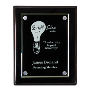 8" x 10"  Black Floating Award Plaque | Acrylic Award Plaques | Floating Glass Award Plaques | Recognition Plaques