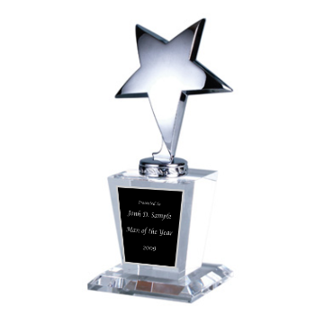 Show details for Silver Star Glass Trophy Picture of Silver Star Glass Trophy