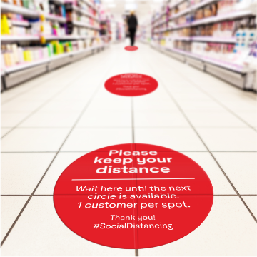 Social Distancing Floor Signs | Safe Distancing Signs Social Distancing Floor Signs
