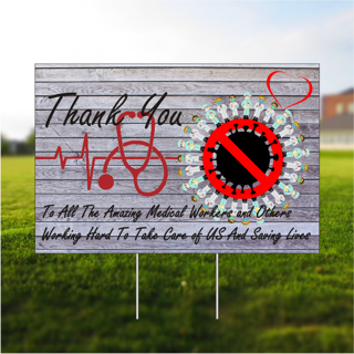 thank you healthcare workers yard sign