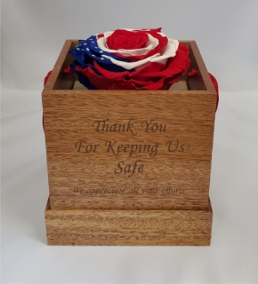 American Flag Rose Flower Gift Box