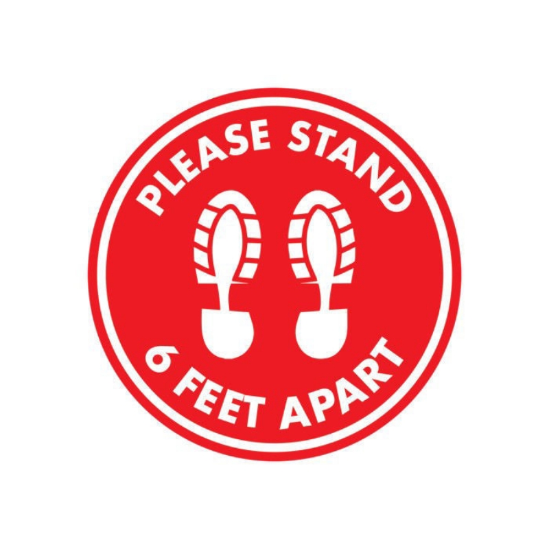 Social Distancing Floor Decals -  6 Feet Apart Floor Signs