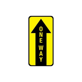 One Way Floor Sign