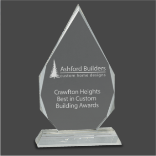 Diamond Crystal Award on Clear Pedestal Base | Recognition Crystal Awards