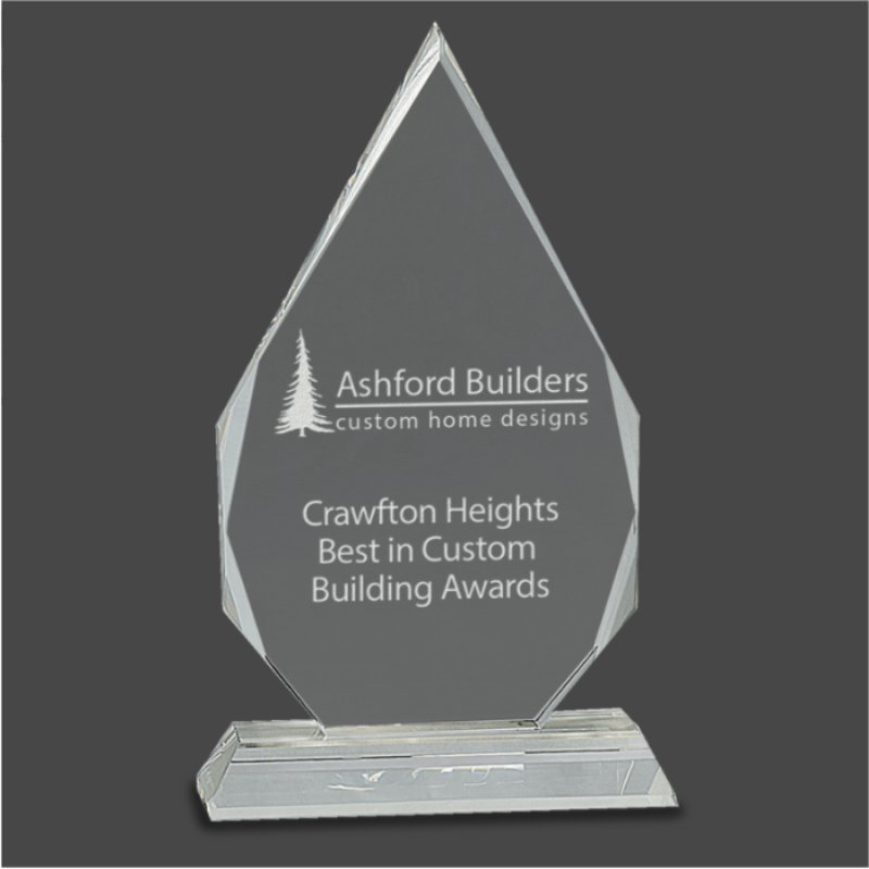 Diamond Crystal Award on Clear Pedestal Base | Recognition Crystal Awards