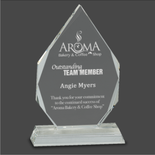 Diamond Crystal Award on Clear Pedestal Base | Recognition Crystal Awards