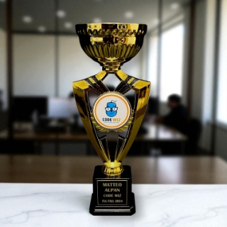 Gold Ribbon Trophy Cup Award