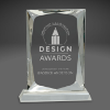 Picture of 8" Diamond Cut Crystal Rectangular Award on Clear Base