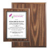7×9 economic walnut plaque with full color gloss white plate